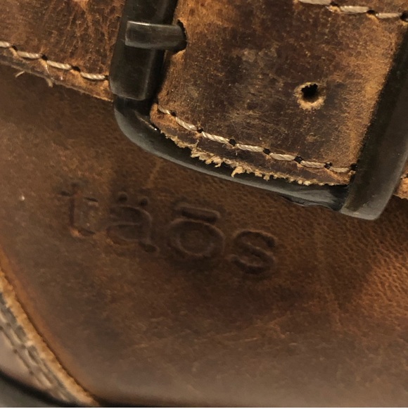 Taos Crave Golden Tan Leather Combat Boots - Picture 7 of 9